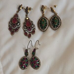 Elegant Multicolor Dangle Earrings Set